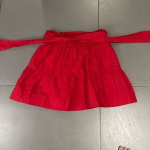 Anthropologie Maeve MP red flowy belted skirt